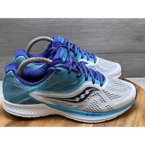 Saucony Ride 10 S10373-3 Blue White Running Shoes Womens 8.5W